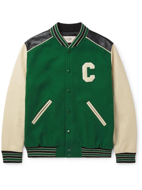 similar to a celine green satin varsity jacket|Celine homme men's sweaters.